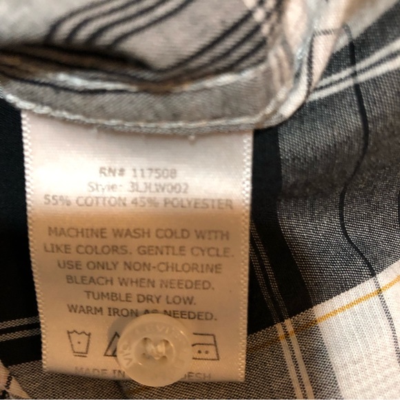 Levi’s Pearl Snap Button Plaid Western Cowboy Shirt - Picture 7 of 8